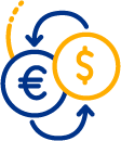 Icono moneda en inversión para deuda privada en pesos colombianos
