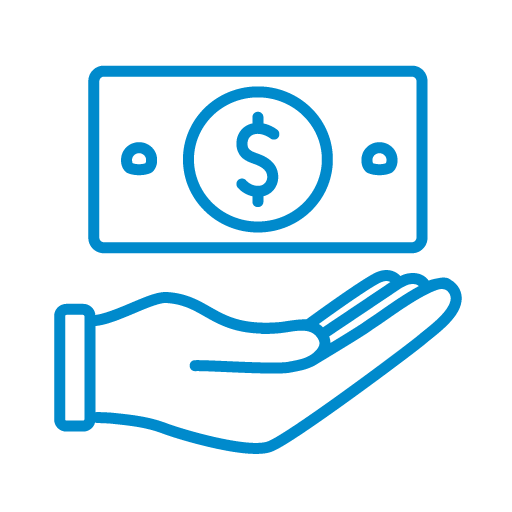 Icono de mano sosteniendo dinero